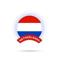 netherlands national flag Circle button Icon. vector