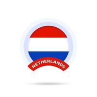 netherlands national flag Circle button Icon. vector