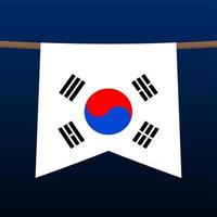 south korea national flags hangs on the rope. vector