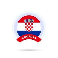 icono de botón de círculo de la bandera nacional de Croacia. vector