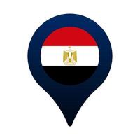 egypt flag and map pointer icon. vector