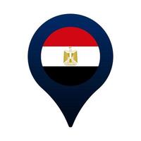 bandera de egipto y el icono de puntero del mapa. vector