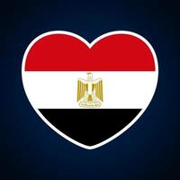 bandera de egipto en forma de corazón. vector