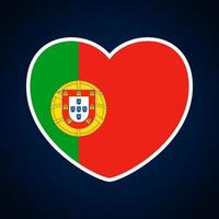 bandera de portugal en forma de corazón vector
