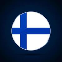 finland national flag Circle button Icon vector