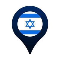 israel flag and map pointer icon vector