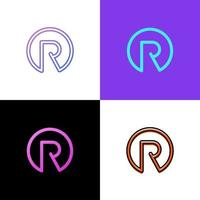 simple letter r logo vector