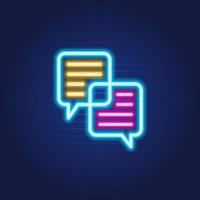 neon chat icon vector