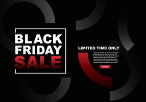 Black Friday, sale, banner design template, limited time only vector