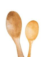 Wooden spoons - watercolor painting on white background. vector