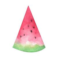 Fresh watermelon fruit - watercolor illustration. vector