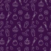 Seamless pattern with Halloween icons. vector