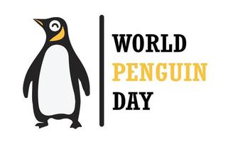 Penguin icon with lettering World Penguin Day vector