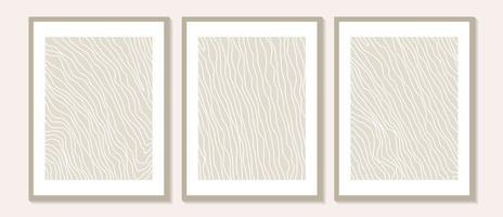 Trendy contemporary Abstract wall art, Set of 3 boho art prints vector