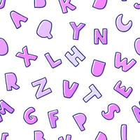Seamless background with colorful letters. Alphabet vector