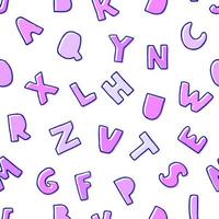 Seamless background with colorful letters. Alphabet vector