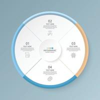 Basic circle infographic template with 4 steps, vector