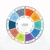 Presentation business infographic with 10 options with thin line icons vector