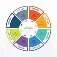 Presentation business infographic with 8 options with thin line icons vector