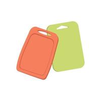 Plastic cutting boards. Kitchen item for cooking and cutting food vector