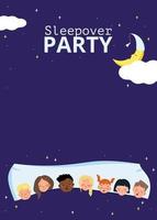 cartel de fiesta de pijamas para niños en estilo fiesta de pijamas vector