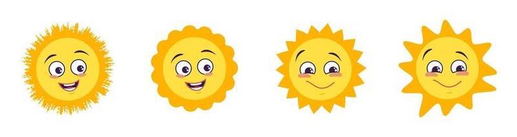 Sun with emotions. Symbol spring and summer vector