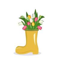 Cute spring and summer purple flowers in a vase vector