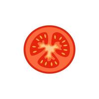 tomate en rodajas, vegetal rojo, cosecha para hacer pasta de tomate o ensalada vector