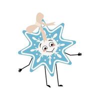 Christmas snowflake with happy emotions vector