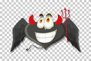 Heart shape devil with facial expression vector