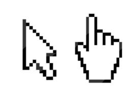 Mouse hand and arrow cursor vector