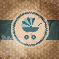 Vector illustration of blue baby carriage for newborn boy