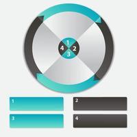 Concept of colorful circular banners with arrows for different b vector