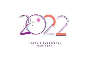 feliz año nuevo 2022 tarjeta de felicitación vector