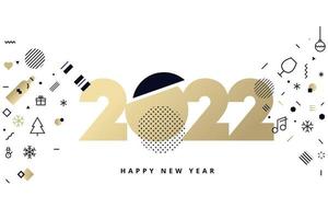 Happy New Year 2022 greeting card vector