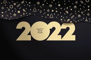 feliz año nuevo 2022 tarjeta de felicitación vector