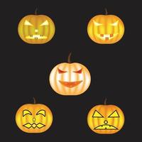element halloween pumpkin set vector