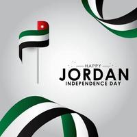 feliz día de la independencia de jordania diseño de fondo vector