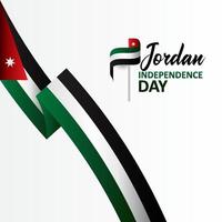 Happy Jordan Independence Day Design Background vector