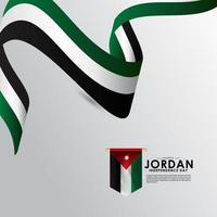 Happy Jordan Independence Day Design Background vector