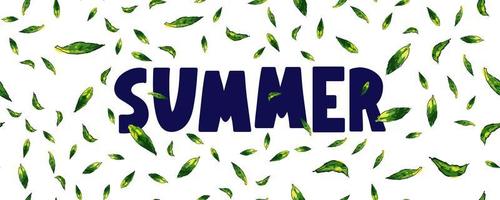 summer sale banner with leaves letter vector