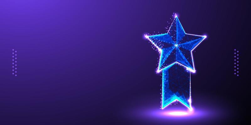 star medal low poly wireframe