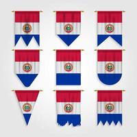 bandera de paraguay en diferentes formas, bandera de paraguay en varias formas vector