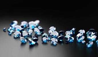 Group of Blue diamond sapphire 3d rendering photo