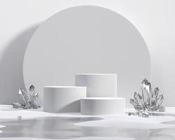 Abstract White Podium For Product Display Showcase 3D Rendering