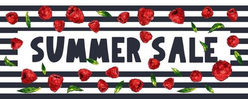 summer sale banner with flowers letter vector