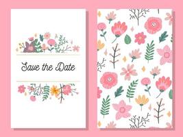 Floral Frame Collection. Set of cute retro flowers vector