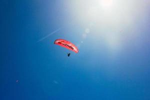 Paragliding in sunny weather photo
