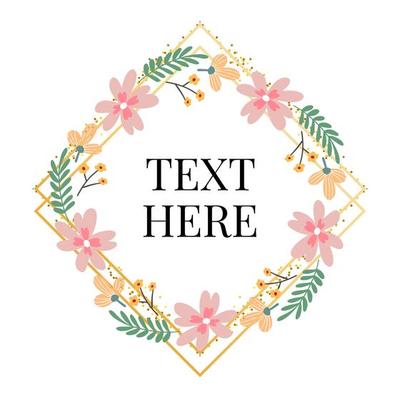 Floral Frame Collection. Set of cute retro flowers