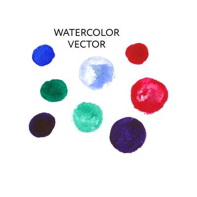 Vector watercolor ink spot. Set brush stroke